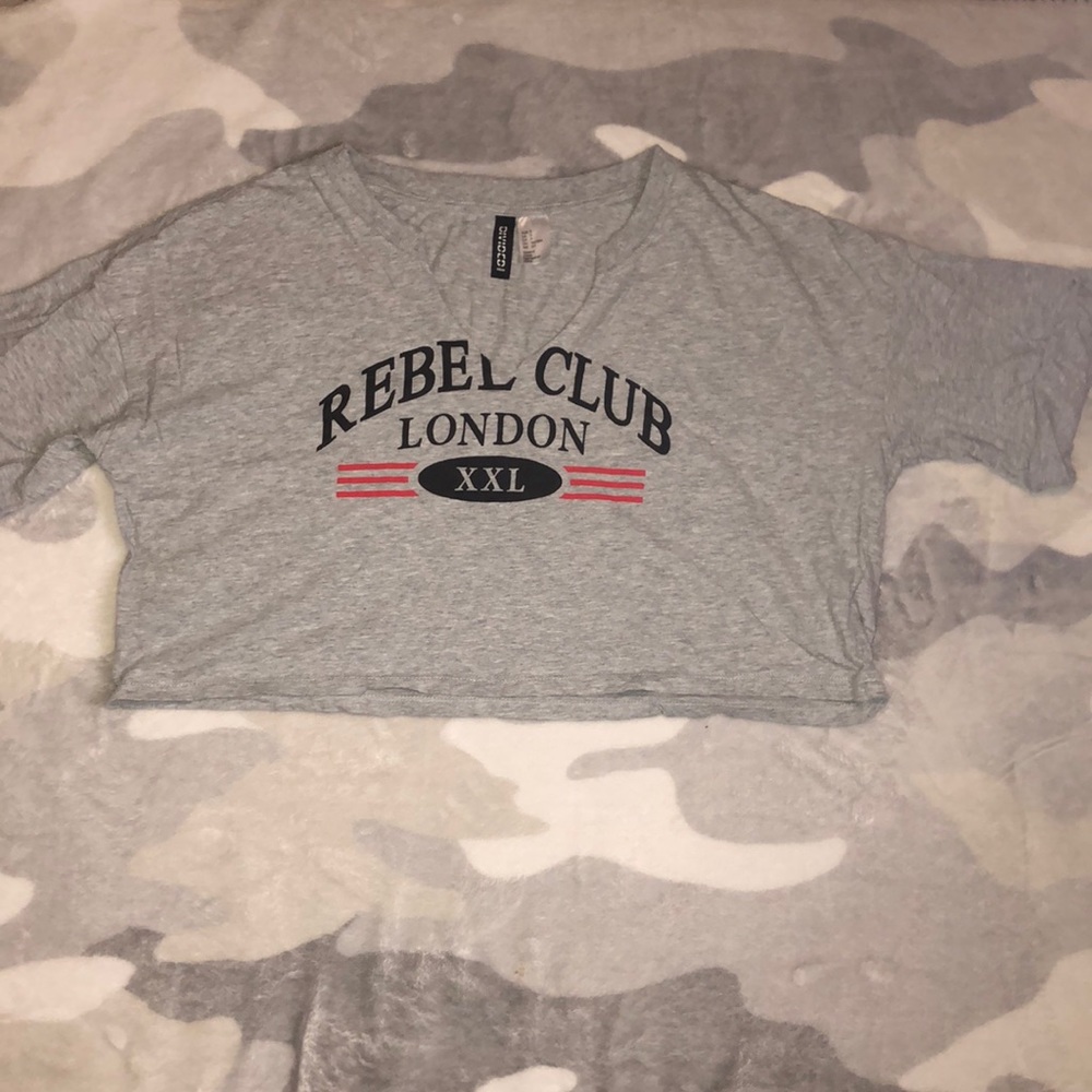 Rebel Club Gray Crop Top